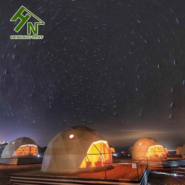 Full Accessories Desert Geodesic Dome Tent Wind Resistant 4 Season Resort House Tent
