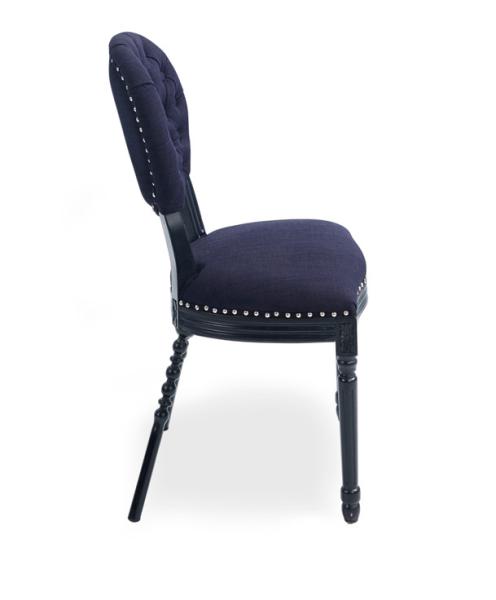 Hot sell oak wood  black linen fabric chair for wedding party and rent dining chairs