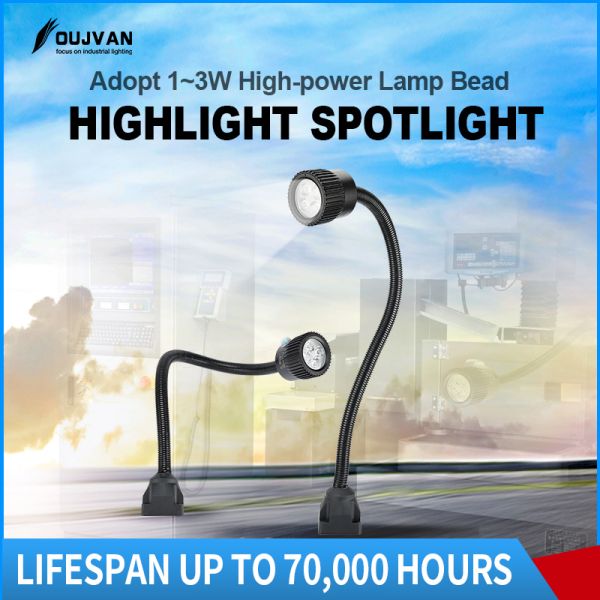 Luz de trabajo LED de cuello de cisne impermeable AC 220V Fácil instalación para máquina CNC