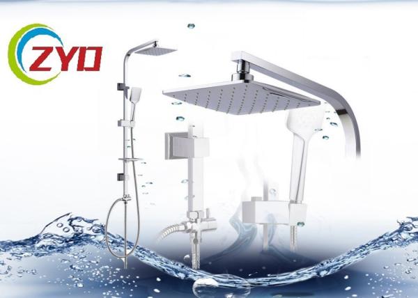Flexible Square Shower Head Kit , Shower Head Riser Rail Kit With Shower Holder