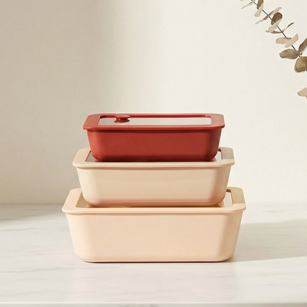 Non-stick Coating Borosilicate Glass Food Container with Airtight Glass Lid - Microwave and Oven Safe