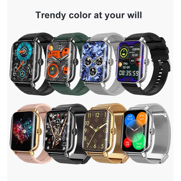 Eraysun Curved Screen 2 Smart Watch 2.02 Inch 3D Dynamic Waterproof Dials to Wake up Heart Rate Monitoring Fitness Smart Watches