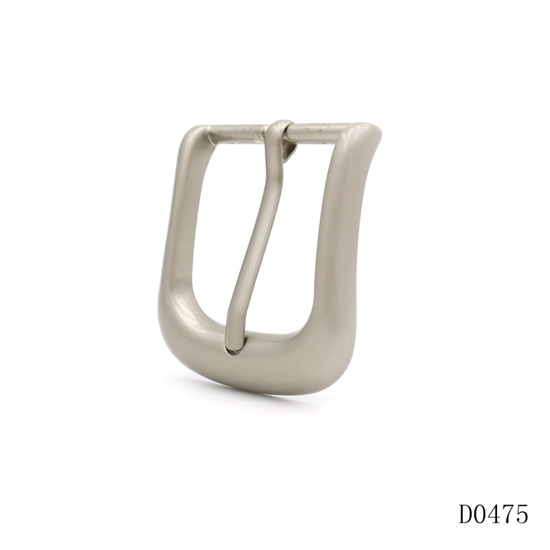 Curved Pin Belt Buckle Matte Silver Rectangular Belt Buckle For Belts And Bags