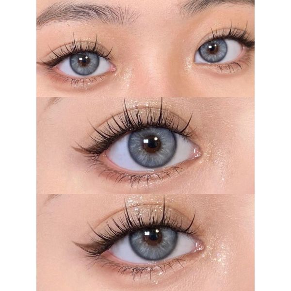 MillCReeK Frozen Blue Grey Yearly Colored Contact Lenses with 14.2mm Diameter, 8.5 Base Curve, and 40% Water Content for Natural Enhancement