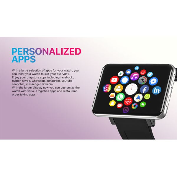 DM100 Latest IP68 Waterproof 4G LTE Dual SIM Smart Watch WiFi Thermometer Compass Camera Mobile Phone Touch Screen for Android