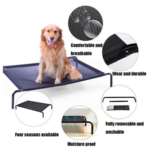 89x58x18cm Durable Travel Outdoor Pet Bed Dog Modern, Scratch Resistant Pet Dog Bed Raised Frame ,Dog Raised Bed Pet