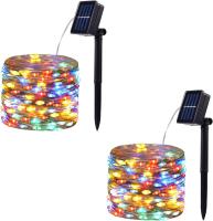 Multicolor 100 LED Solar Powered String Lights Outdoor Waterproof Copper Wire Fairy Lights