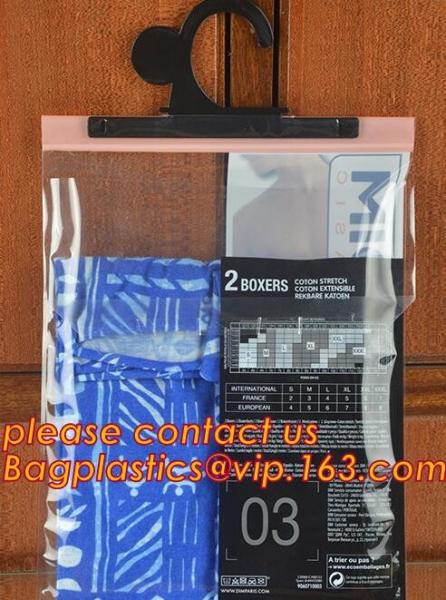 100% ECO-Friendly Men'S Underwear Storage Packing Pouch Bag With Hanger Hook, Garment Packaging Bag Swimsuit Bag
