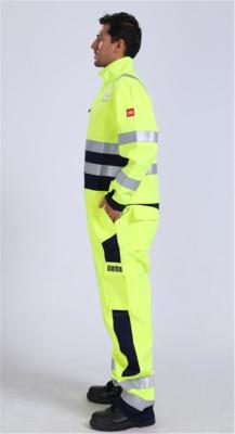 Hivis Flame Retardant Overall , IEC61482 Electrical Arc Resistant Coverall For Mining Industry