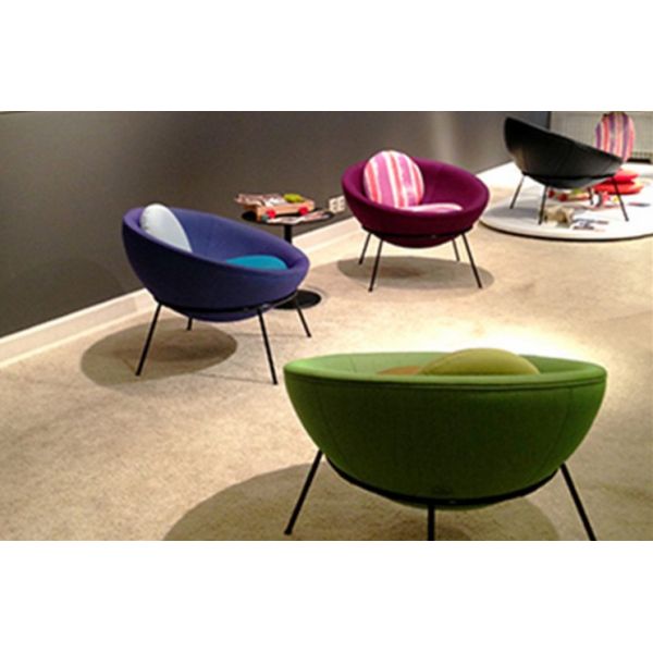 Modern bowl chair Nordic leather sofa egg chair shell living room ball leisure lounge chair