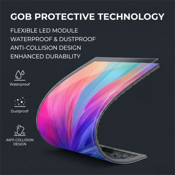 Curved Customizable GOB LED Reception Desk with Adjustable Height for Business