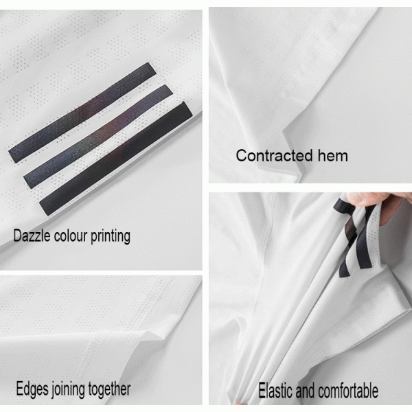 Laser Perforated 97%Polyester Men'S Athletic Clothing Round Neck Collar Shirt