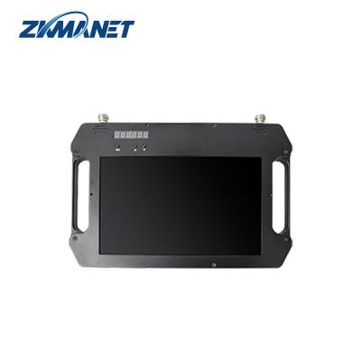 FHD com bateria e ecrã LCD Antenna dupla AES256 3-32Mbps Receptor de vídeo Cofdm portátil robusto
