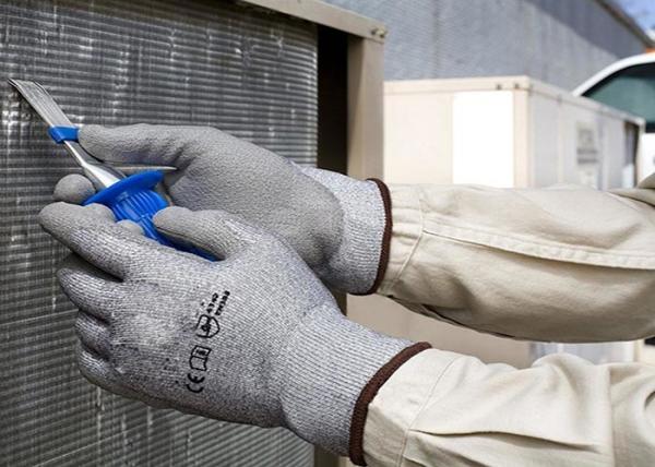 Waterproof PU Coated Gloves , Level 5 Industrial Cut Resistant Gloves