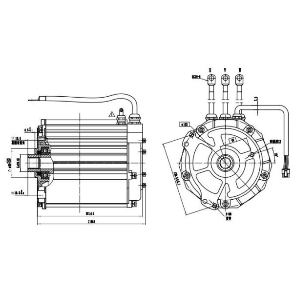 Longue durée de vie 2,5 kW PMSM pour voiture électrique vintage