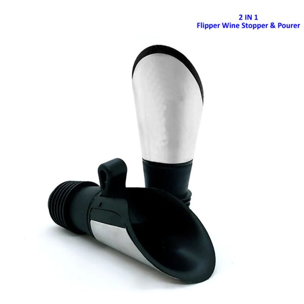 Shatterproof Liquor Bottle Stopper Pourer Stainless Steel Wine Stopper