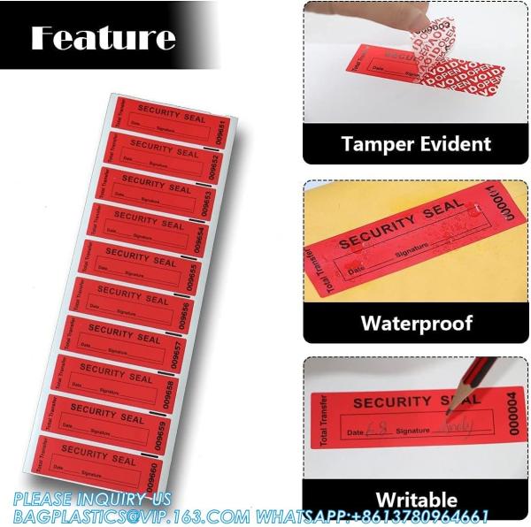 Transfer Tamper Evident Security Warranty Void Seals / Stickers Security Tamper For Reusable Package(1 X 3.35Inches