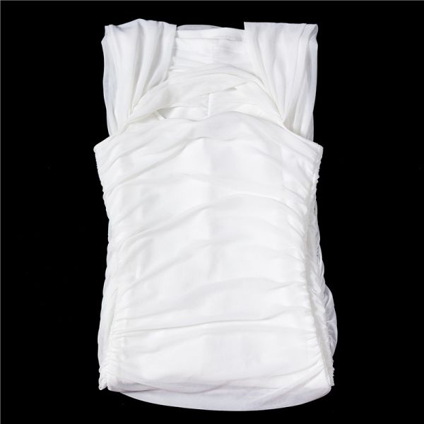 Boutique Clothing Wrapped Chest Open Back Dress Pleated Mesh Long Skirt One Word Neck Dress