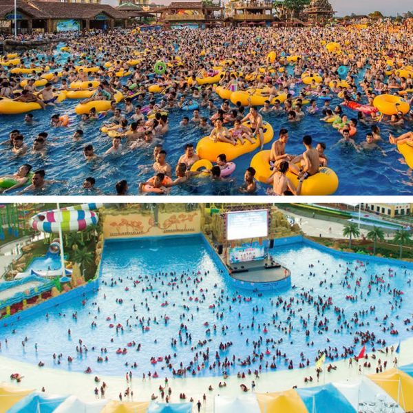 Thrilling Wave Heights Water park Swim Wave Pool Water Play Surf Simulator Machine  Commercial Water Parks aqua park