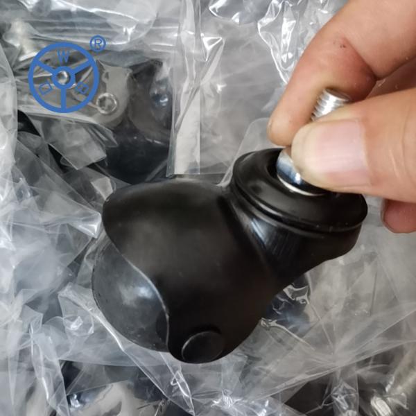 o preto longo PP da haste de 50mm gerencie sobre um eixo rodízios da mobília da bola com freio lateral