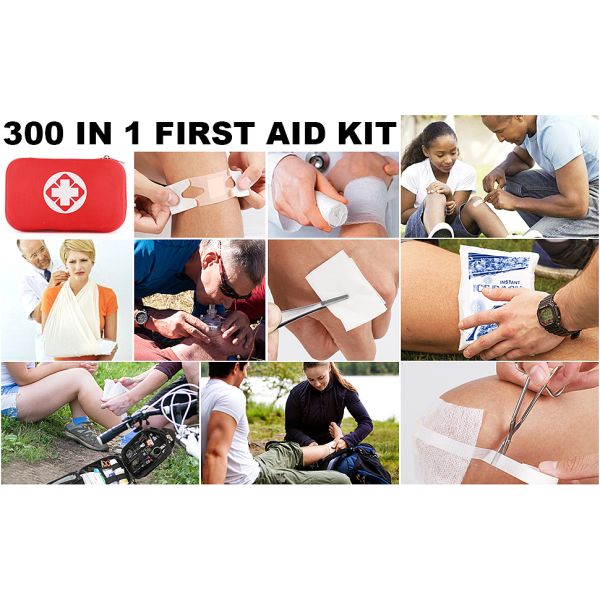 Essential Emergency Trauma Medical Supplies Packed Red Waterproof Box, Perfect For Car Home Office Travel Outdoor