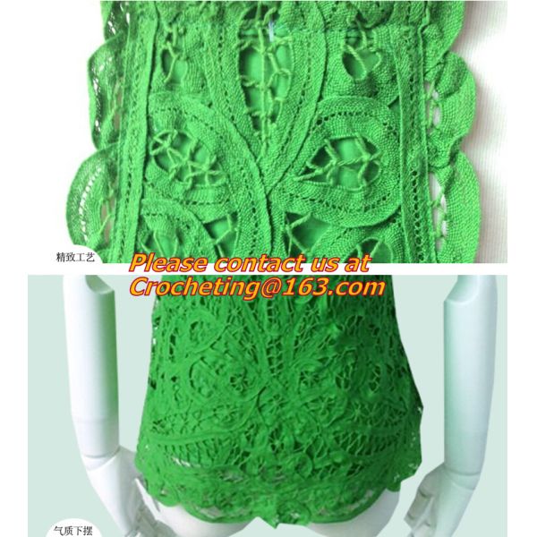 Casual Fashion, Vintage O-Neck, Sleeveless, Women Long Crochet, Chiffion Blouse Plus Size
