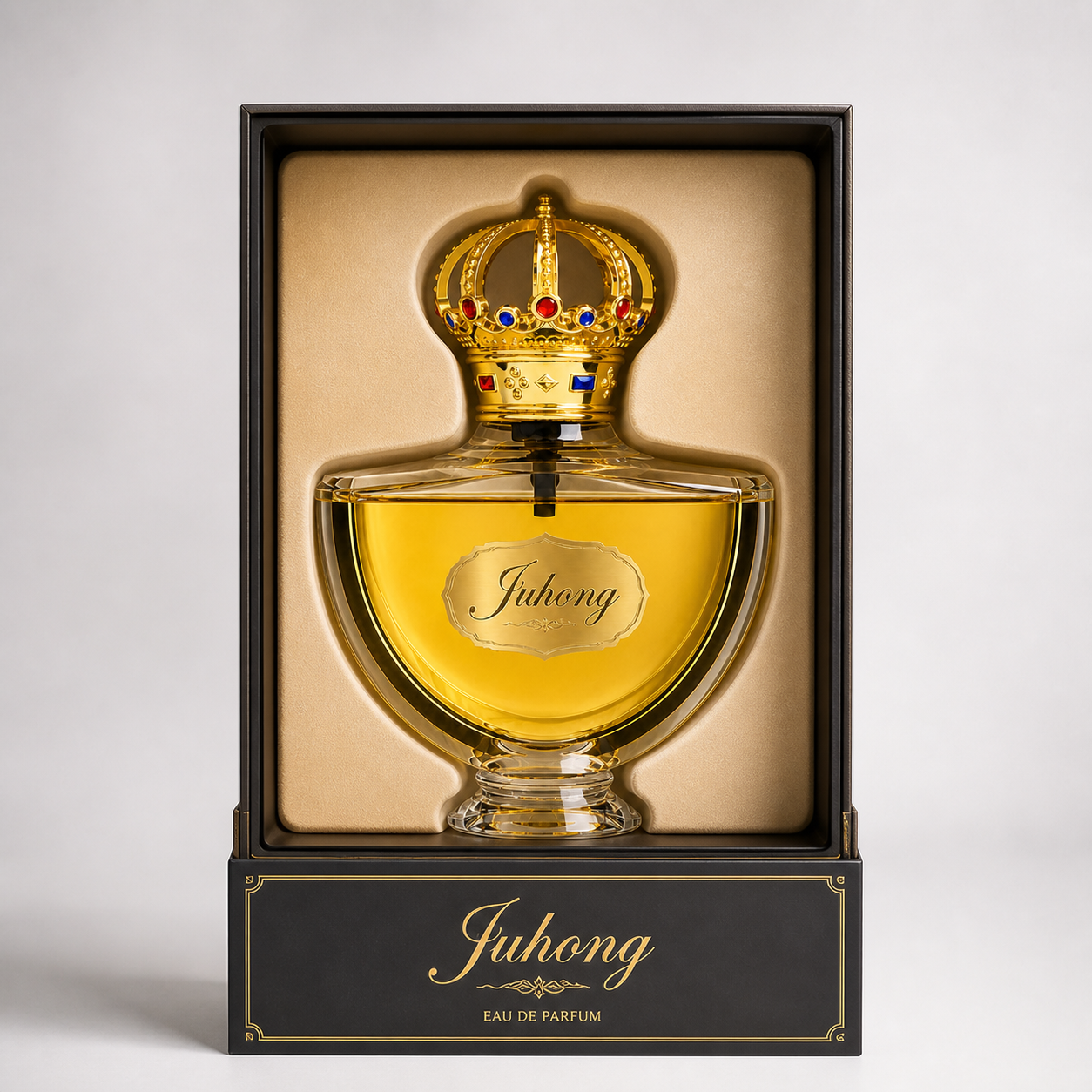 Noble Royal Crown Gem‑Accented Zamac FEA15 Perfume Cap, Gold‑Plated Zinc Alloy Decorative Bottle Top