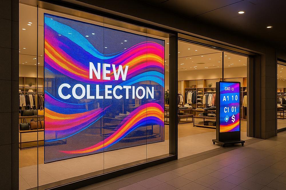 P3.91 Led Window Display Screen AC85V Transparent LED Video Wall Screen RGB