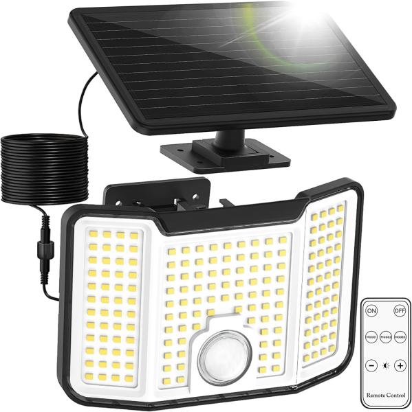 Éclairage solaire extérieur de 3000 lumens économe en énergie Éclairage murale IP44