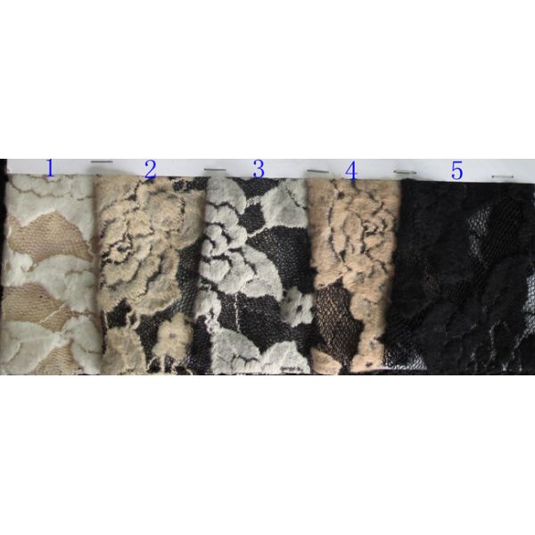 Custom Nylon Spandex Brushed Lace Fabric Anti Static 125cm Width CY-LQ0038