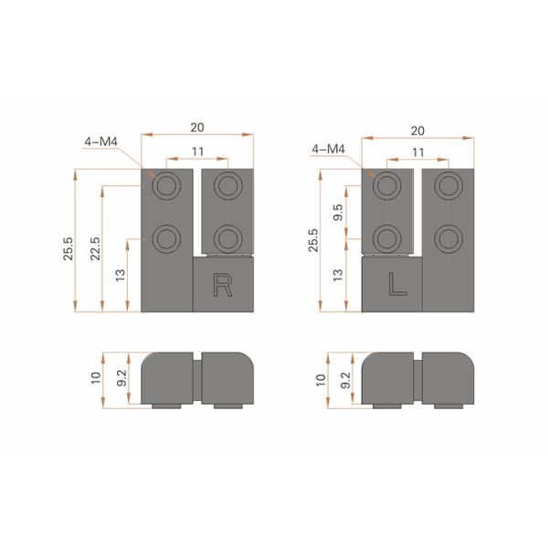 Zinc Alloy Die-casting Cabinet Black Small Mailbox Hinge Metal Hinge