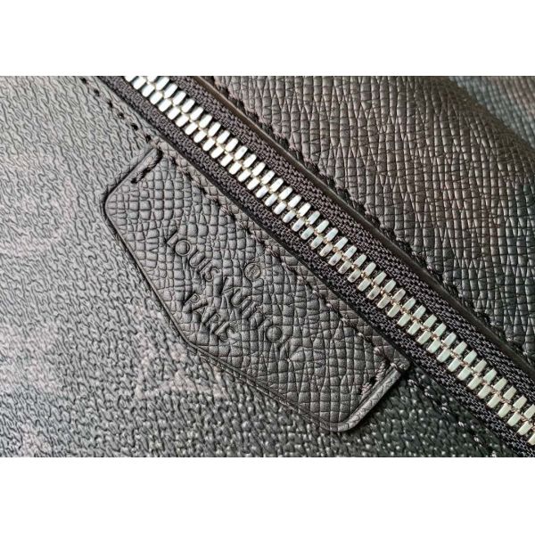 Black Square Taiga Leather Message Luxury Cross Body Bag Single Shoulder