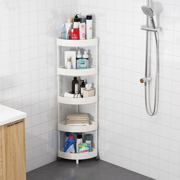 Home Storage & Organization Kitchen 4 Tier Guangzhou Bathroom Corner Standing Display Plastic Slipper Soap Shelf Rack