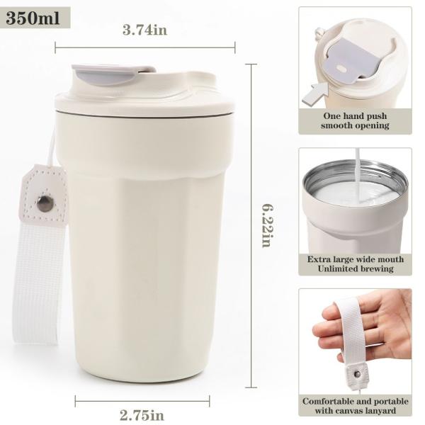 Stainless Steel Modern Car Coffee Cup with Vacuum Insulation Perfect on the Go