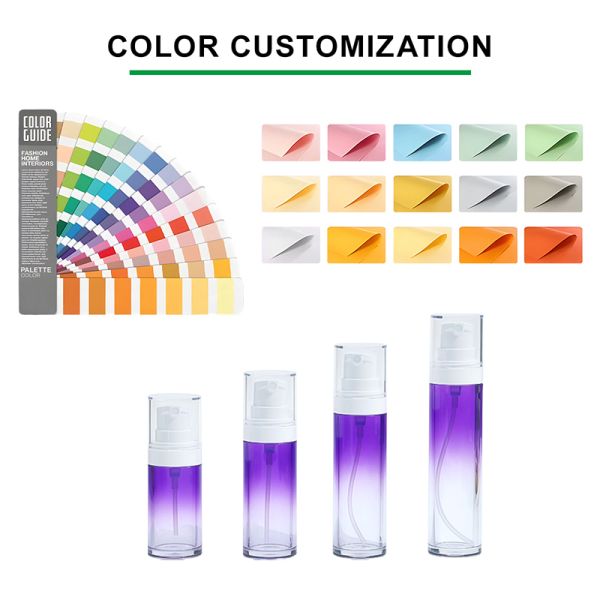 Gradient Color PET Cosmetic Bottle with Press Pump Head and Food-Grade PET Material for Precise Dispensing