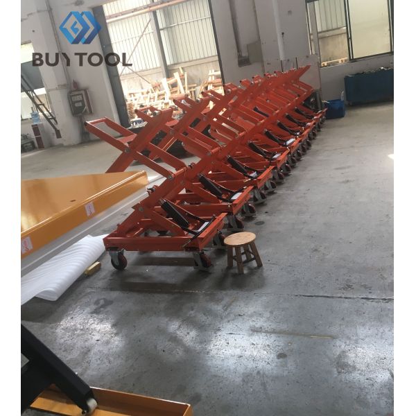 Industrial Mobile Scissor Lift Cart Double Scissor 12V DC