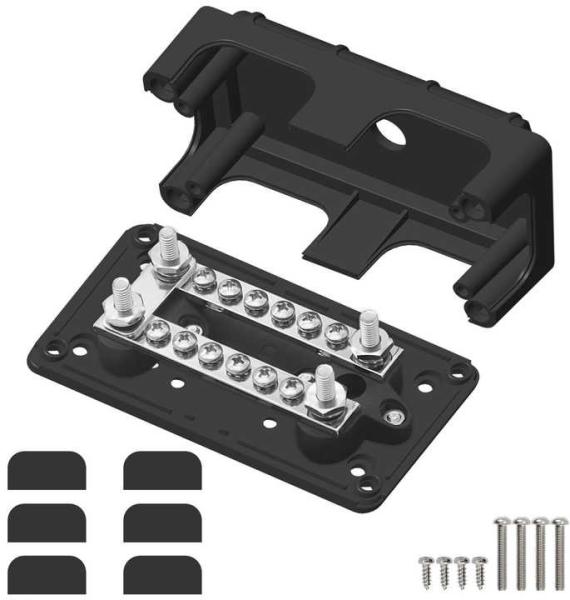 12V 300A 4M6+12M4 Studs Power Distribution Terminal Bus Bar Marine Grade