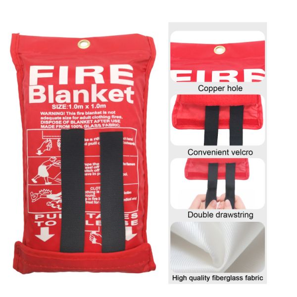 Heat Resistant Emergency Fire Blanket Extinguishes Liquid and Grease Fires EN-1869:2019 Compliant for Home and School