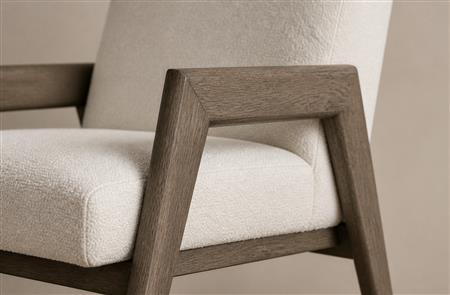 High-Back Solid Wood Upholstered Armchair CYC-018
