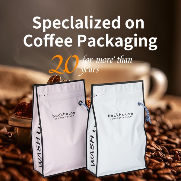 Customizable Eight Side Seal Packaging Bag Plastic Mylar Coffee Pouches Package Plastic Bags
