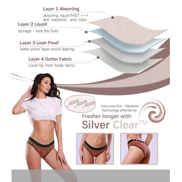 Girl Student Teen Period Panties Leakproof Teenager Wearing Thong 4 Layers