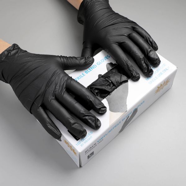100pcs Black Tattoo Gloves Powder Free Disposable Nitrile Gloves