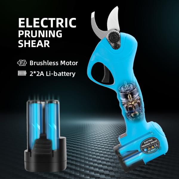 Electric Rechargeable Battery Steel Scissors Wood Cutting Electrical Fruit Pruner Tree Pruning Machine