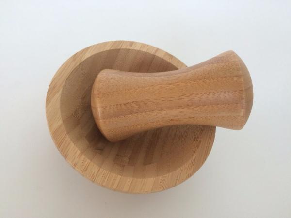 natural living bamboo garlic mortar and pestle with high quality and eco-friendly custom unique mortar and pestle