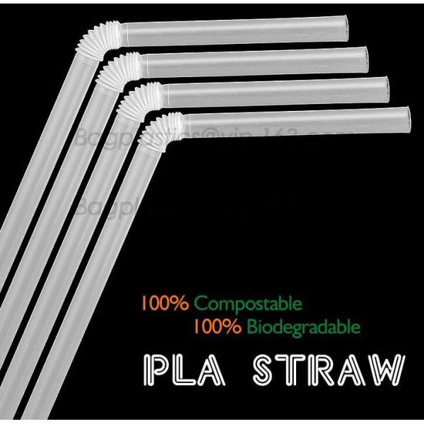 Eco friendly PLA corn starch base compostable straw,PLA 100% BIODEGRADABLE STRAWS DRINKING STRAWS,Disposable Plastic Com