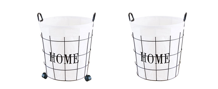 Iron Round Household Laundry Basket North Europe Dirty Clothes Basket Toy Litter Basket