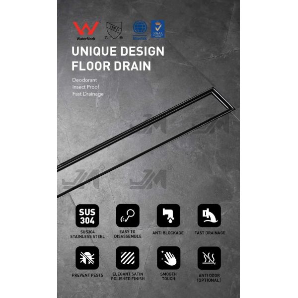 24 Inch Rectangle SS Shower Drain , Linear Floor Drain For Shower Bathrooms