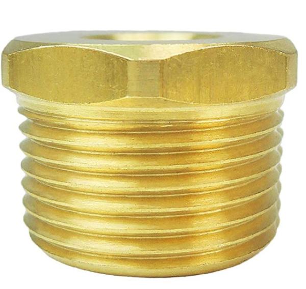 3/4 NPT Male X 1/4 NPT Female Brass Tube Fitting Hex Bushing