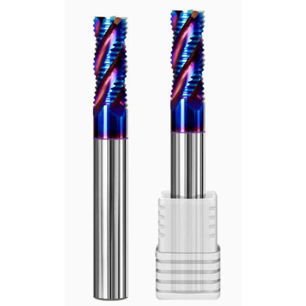 Nano Blue Coated HRC65 Carbide 4-6 Flute Rough End Mills