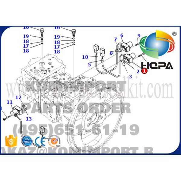 702-21-57400 Hydraulic Main Pump Pilot Excavator Solenoid Valve For PC200-7 PC220-7 PC200-8